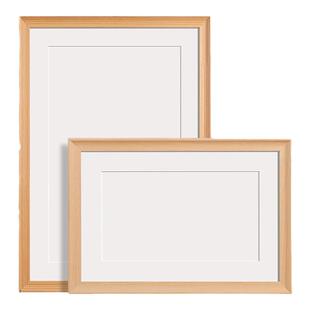 实木书法相框空白专用纸装裱创意diy字画作品摆台定制卡纸画框架