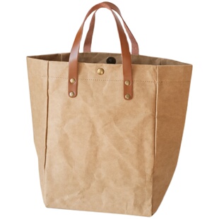 简约防水日系小众可水洗牛皮纸女包小手提包手提袋便当包饭盒袋