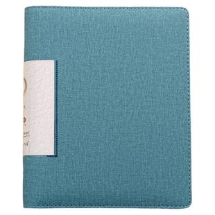 牛仔皮面A5小号文件夹资料夹打孔活页夹办公收纳票据夹透明插页袋