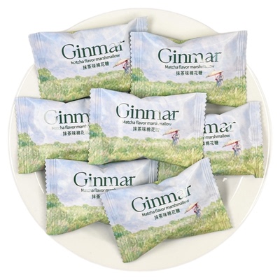 GINMAR金玛抹茶味棉花糖可可味夹心网红结婚喜糖优质接待零食散装