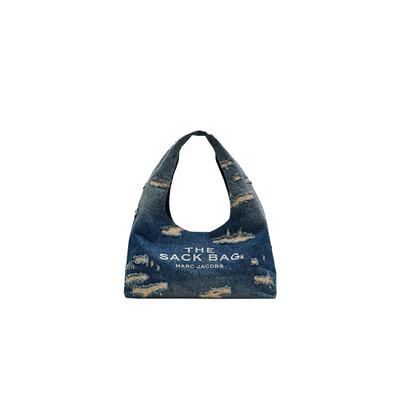 【新年特惠】MARC JACOBS/莫杰 SACK 中号丹宁牛仔破洞手提hobo包