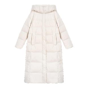 紫涵加长款羽绒服女冬季新款三防面料通勤保暖收腰显白瘦鸭绒外套