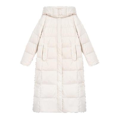 紫涵加长款羽绒服女冬季新款三防面料通勤保暖收腰显白瘦鸭绒外套