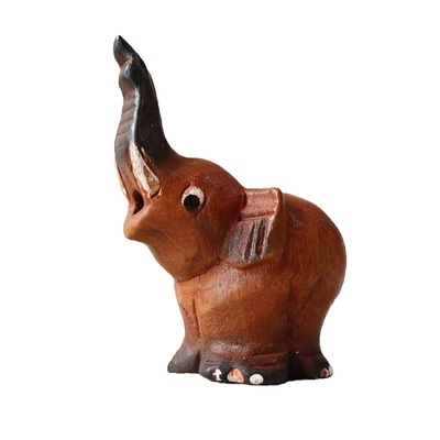 泰国木雕发声小象摆件