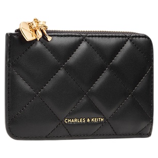 CHARLES&KEITH25冬新品CK6-50770711金属包挂拉链菱格零钱包卡包