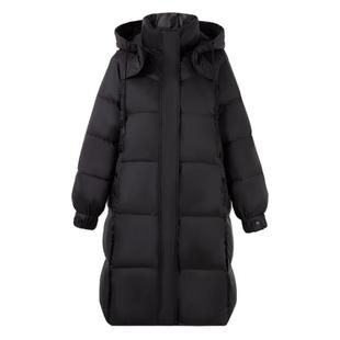 秋水伊人黑色羽绒服女中长款2025年冬季新款女装高级加厚保暖外套