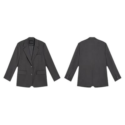学院风灰色西装外套女春秋西服