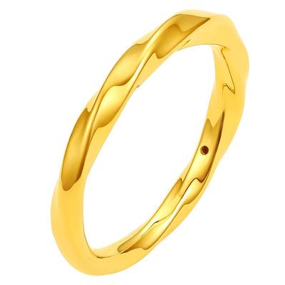 周六福计价黄金戒指足金明道同款