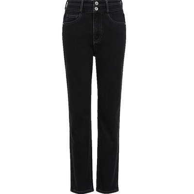 ONLY磨毛保暖修身直筒九分牛仔裤