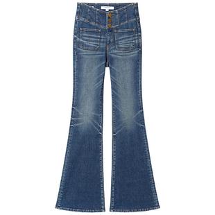 【超模裤】Miss Sixty2025秋冬新款牛仔裤女V型高腰修身微喇叭裤