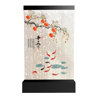 智能水幕墙流水屏风客厅水景隔断入户玄关装饰酒柜流水帘水舞鱼缸