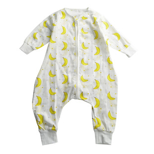 防着凉儿童分腿睡袋男童女童纯棉纱布防踢睡衣宝宝空调长袖连体