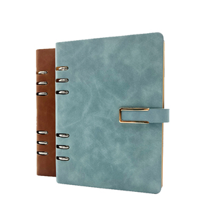 活页扣不硌手商务A5蜡感pu活页笔记本可拆卸扣环活页本笔记本子活页本子笔记本子硬面外壳活页夹加厚定制LOGO