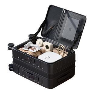 DTA侧开盖行李箱20寸女可扩容2026新款结实耐用旅行拉杆箱男生24