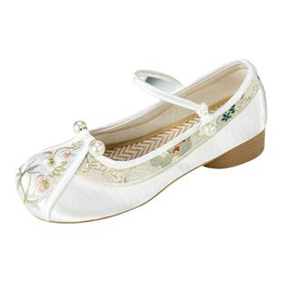 新中式汉服女鞋民族风单鞋老北京布鞋女士旗袍素雅国风古风绣花鞋