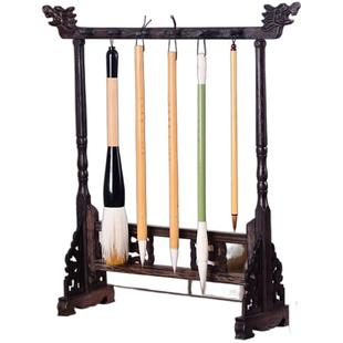 毛笔书法专用初学者套装文房四宝小学生三年级摆件笔墨纸砚全套墨汁砚台三件套毛笔架挂成人收纳架毛笔架道具