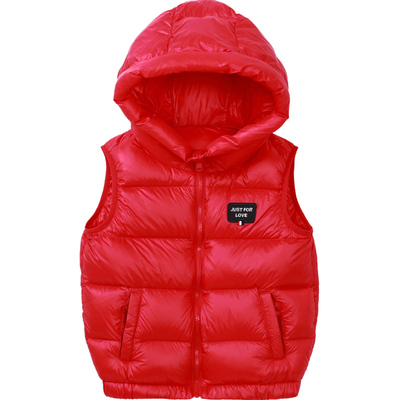 雅鹿短款加厚男童女童羽绒马甲