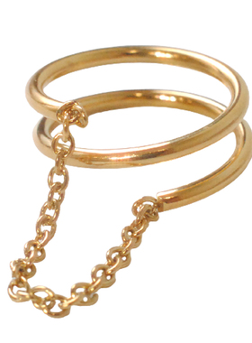 法式高级感多圈戒指女钛钢镀金