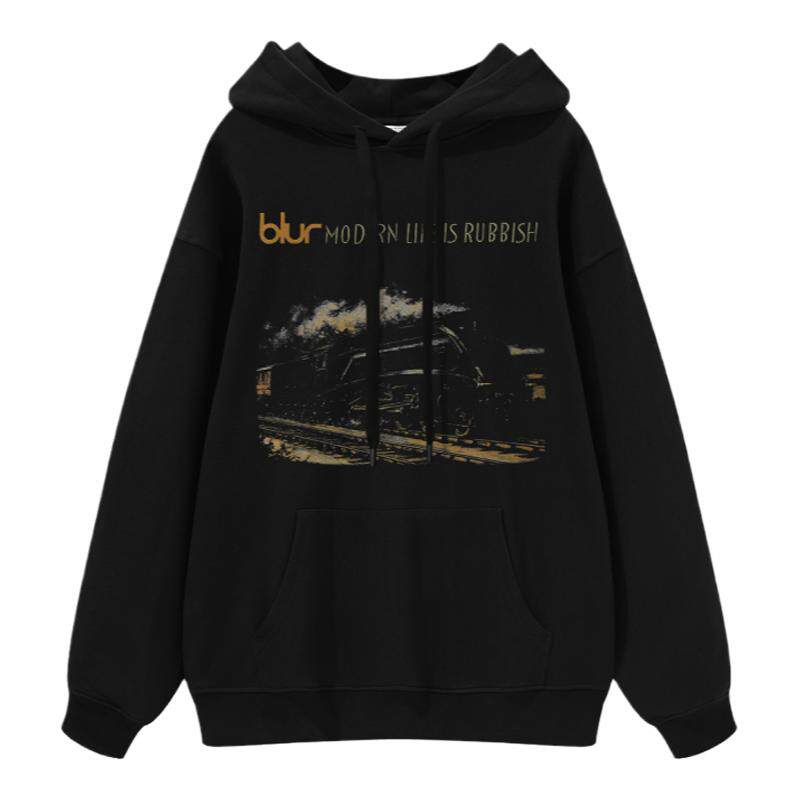 Blur摇滚风直喷连帽卫衣