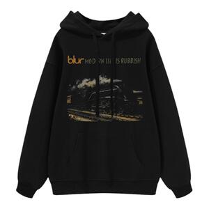 Blur摇滚风直喷连帽圆领卫衣