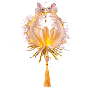 2026新款元宵节灯笼儿童手提发光花灯手工制作diy材料包古风宫灯