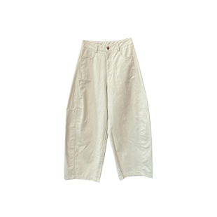 王炸裤型！肌理感弯刀休闲裤春季2026新款松弛感宽松灰色阔腿裤女