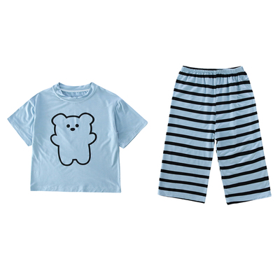 超吸汗透气薄款~莫代尔小熊条纹