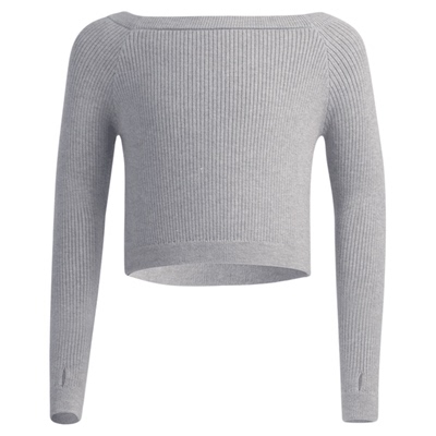 领跳芭蕾舞服外搭一字领披肩毛衣