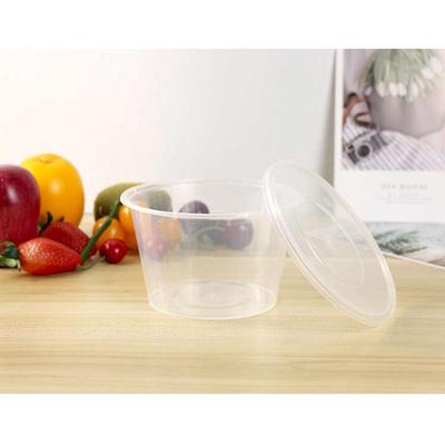 新疆包邮加厚圆形一次性打包盒1000ml商用透明打包餐盒外卖1250/1