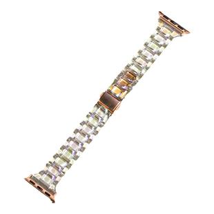 AppleWatch适用S11/10表带iWatch9/8苹果手表SE/3/4/5代小冰块表带镭射冰川透明新款钢化膜保护壳45/41mm夏季