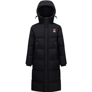 波司登冬联名长款连帽潮流时尚运动感男女同款厚羽绒服加长外套