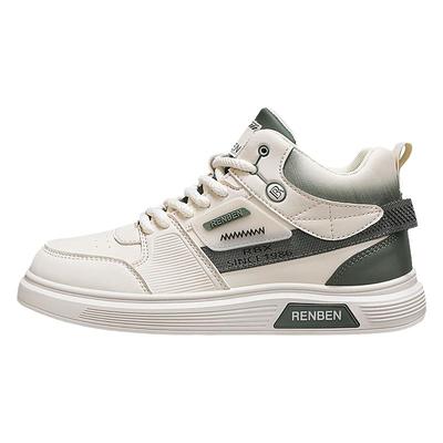 人本男鞋旗舰店正品小白鞋男士高帮运动鞋平底板鞋休闲韩版秋冬新