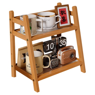 2025新款中古风实木放杯子置物架