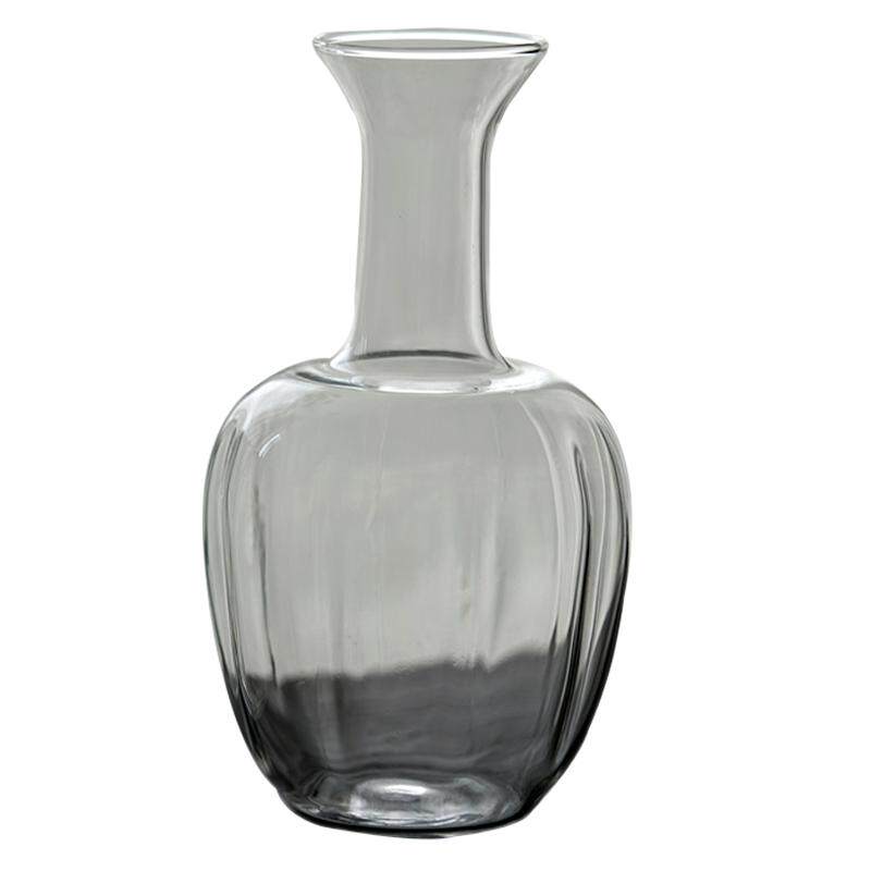 日式玻璃花瓶家居客厅装饰品中式玻璃插花摆件餐桌透明简约花插