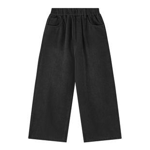 ei童装儿童加绒保暖牛仔长裤2025冬装新款中大童廓版直筒休闲裤子