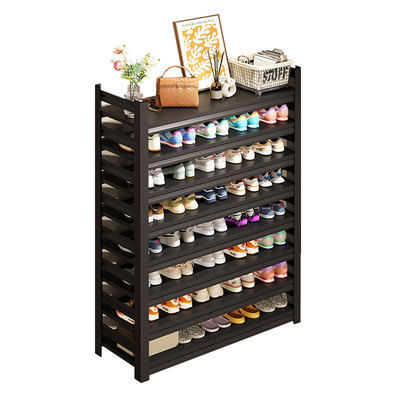 家用钢制鞋架门口落地多层置物架铁艺简易收纳架玄关入户门后鞋柜