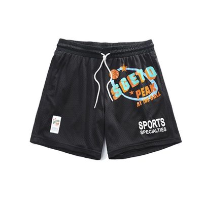 美式双层网眼篮球短裤夏高品质印花潮休闲宽松健身跑步速干三分裤