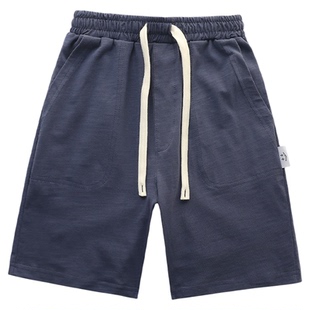 男童短裤夏季儿童薄款透气弹力外穿裤子中大童纯色休闲运动五分裤