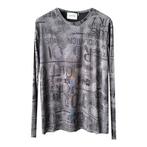 时尚字母设计 大码女装胖mm2024年秋装冬装新款长袖打底衫t恤上衣