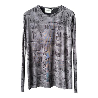 时尚字母设计 大码女装胖mm2024年秋装冬装新款长袖打底衫t恤上衣