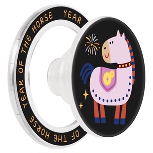 适用于MagSafe磁吸支架新款卡通可爱折叠气囊手机壳创意可伸缩拆卸桌面通用追剧指环车载强磁吸苹果个性高级