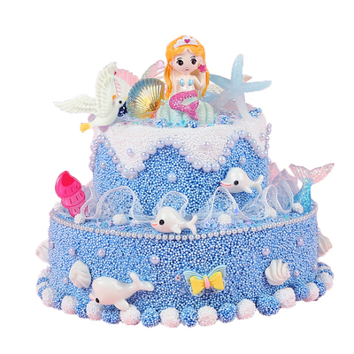 手创玩艺diy雪花泥蛋糕亲子手工