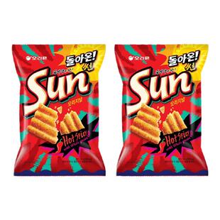 韩国进口好丽友sun太阳蒜香辣味玉米脆片海伦斯同款膨化薯片零食