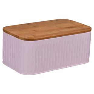 简朴杂货出口北欧轻奢铁箱竹盖带透气孔家用收纳盒桌面整理储物盒