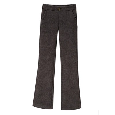 加厚毛呢微喇裤女2025春秋季新款