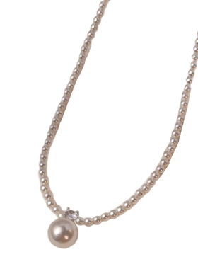 s925纯银施家强光正圆珍珠项链