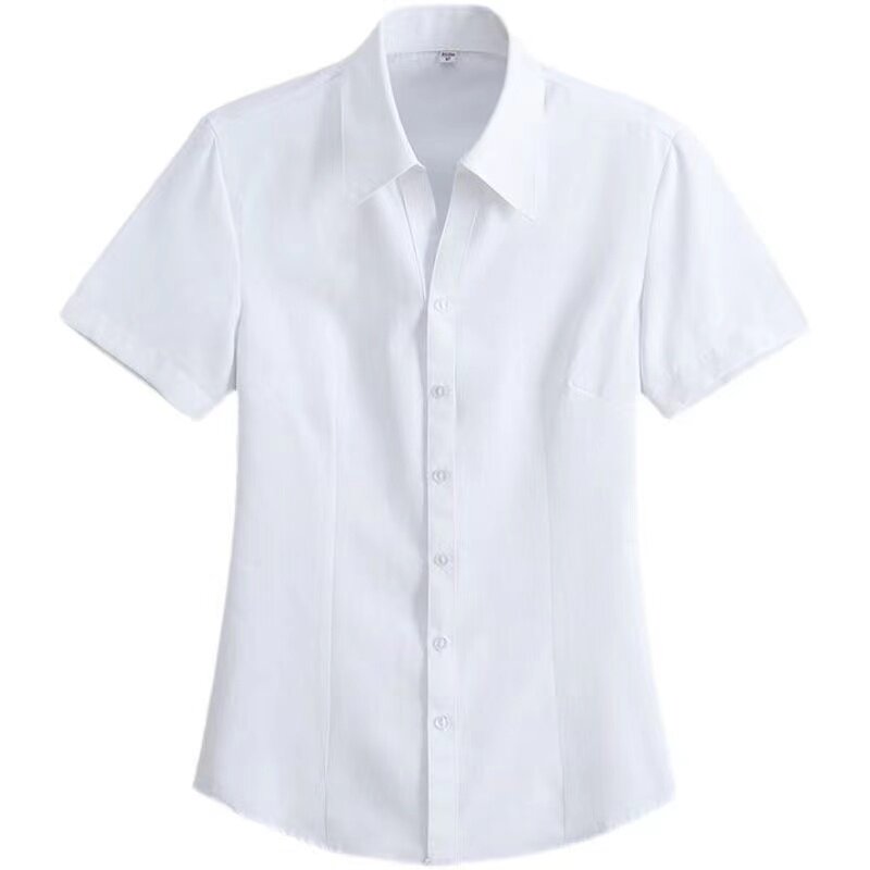 夏季短袖工装衬衫女职业修身气质不透抗皱上班工作服衬衣正装寸衫
