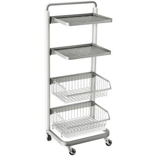 御仕家厨房果蔬不锈钢小推车收纳筐落地架蔬菜篮子锅具电器置物架