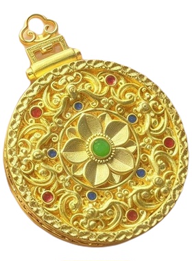 古法传承荷花罗盘项链吊坠花丝挂坠莲花坠子送女友生日礼物