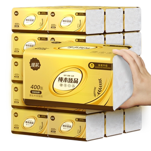 漫花30包400张抽纸家用卫生纸实惠家庭装餐巾纸面巾纸整箱批发